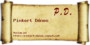Pinkert Dénes névjegykártya